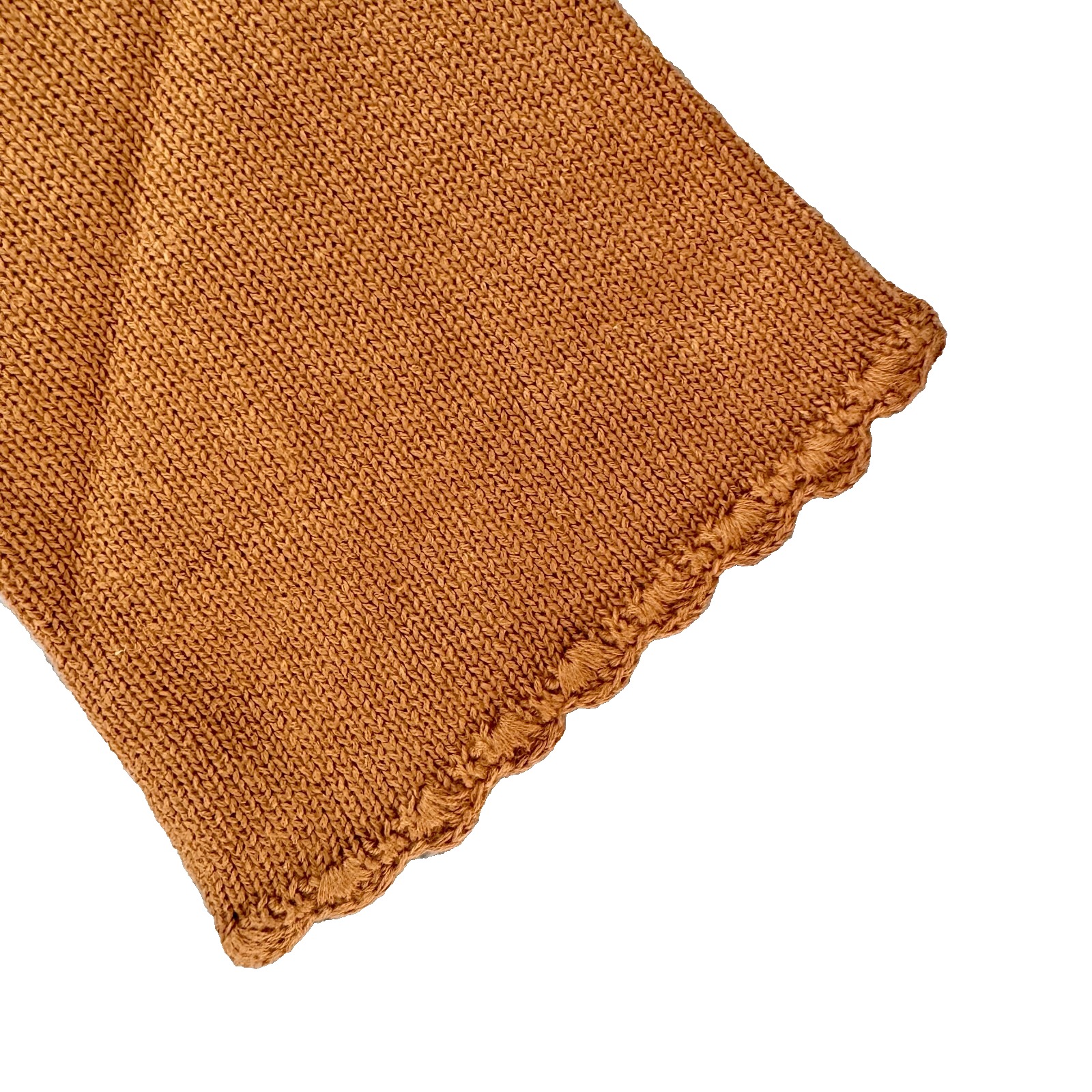 Terry Lewis Vintage Classic Luxuries Size Large Artsy Camel Leather Trim Sweater — image 7 of 8